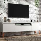 Rack Para Tv 180cm Retro Mdf Branco Dallas - On Móveis