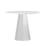 Mesa Redonda 4 Lugares Com Vidro De 100cm Sem Cadeiras Chelle Off White