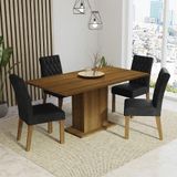 Sala De Jantar Mesa Tampo De Madeira 4 Cadeiras Rustic-oxford Cindy Madesa Rustic-oxford