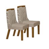 Kit 02 Cadeiras Sala De Jantar Agata Madeira Moveis Leifer Freijó,joli Camurça