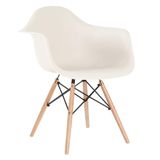 Cadeira Charles Eames Eiffel Daw Com Pés De Madeira Clara Creme