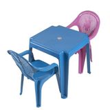 Kit Mesa Mais 2 Cadeiras Rosa E Azul Infantil 58x26cm Teddy