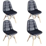 Kit Com 4 Cadeiras Botonê Eiffel Estofada Em Pu Madri Fratini