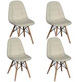 Kit Com 4 Cadeiras Botonê Eiffel Estofada Em Pu Madri Fratini