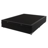 Base Box Baú Casal Bege De Madeira 138cm Kazamix Cor:preto