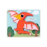 Quebra-cabeça De Madeira Montessori Dinossauro Para Crianças