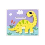 Quebra-cabeça De Madeira Montessori Dinossauro Para Crianças