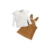 Conjunto De Vestidos De Bebê Vestido Pinafore E Camiseta Para Menina