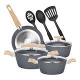 Conjunto De Utensílios De Cozinha, Bateria, 10 Peças, Preto