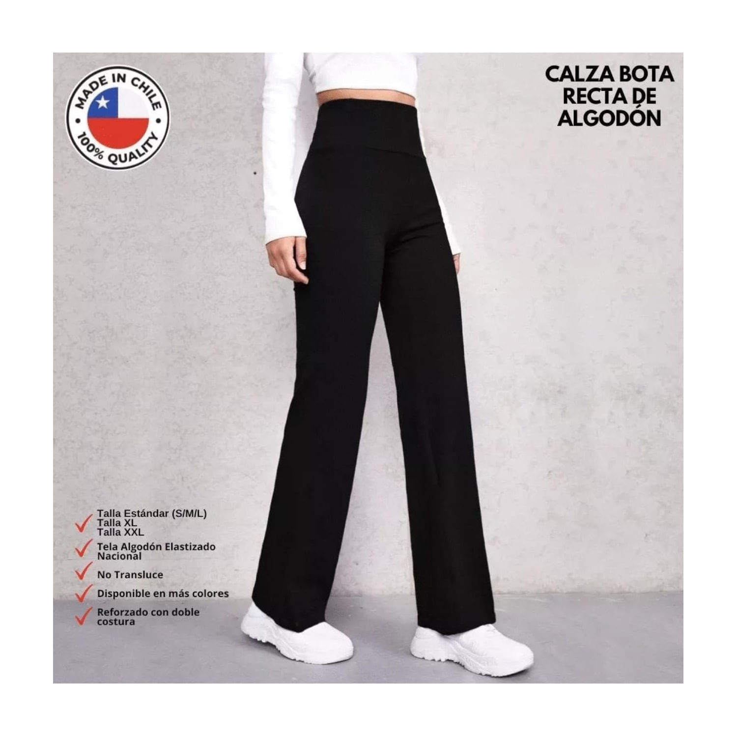 Leggings Straight Torero De Cintura Alta Para Mulheres, Tamanho 38-44