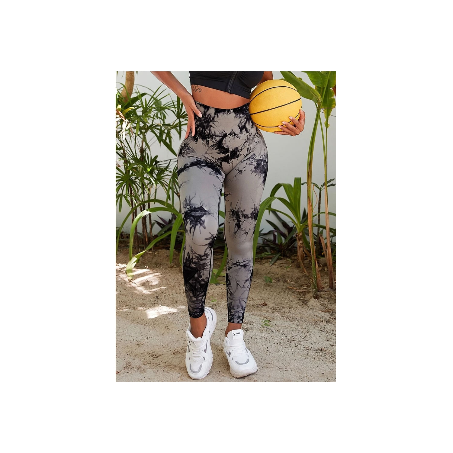 Leggings Esportivas Milano Noelia Tie-dye De Cintura Alta