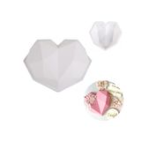 Molde De Silicone 3d Geometric Heart Pastry White