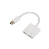 Divisor De Adaptador Tipo C De Carregamento Duplo Tipo C De Áudio