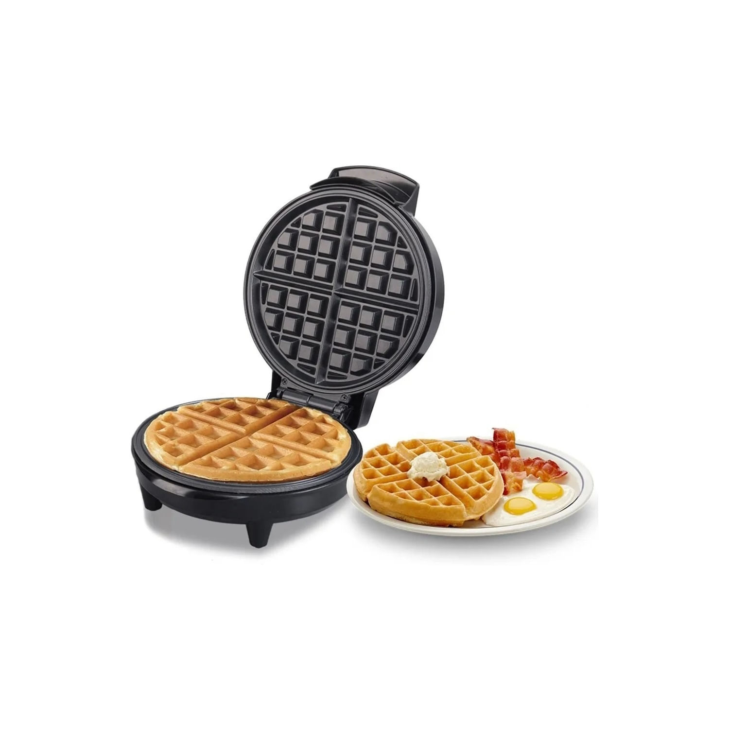 Máquina De Waffles Redonda De Aço Inoxidável 1000w 220v 1,3 Kg