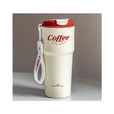 Caneca De Café De Vidro Térmica Thermos 620ml Em Aço Inoxidável