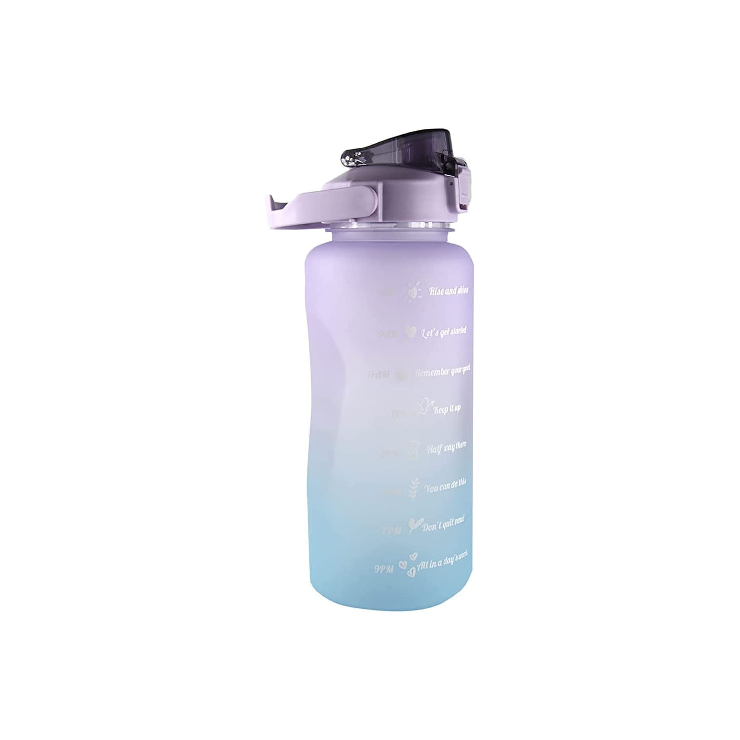 Garrafa De Água Motivational 2l Lilac Lilac Lid Plastic Free Bpa