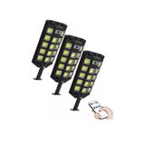 Refletor Led Externo X3 Com Sensor De Movimento Solar 600w