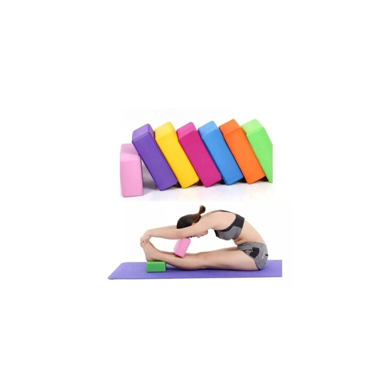 Tijolo De Borracha Eva Yoga Block Fitness Para Pilates 180g