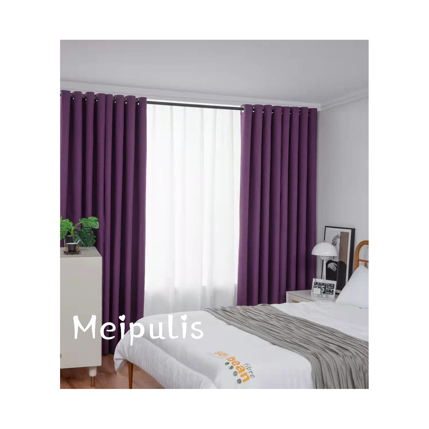 Cortinas Blackout 100% Grossas, Roxas Emborrachadas, 140x230cm X2