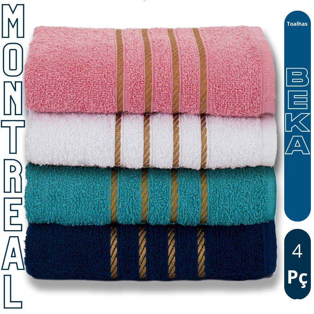 Kit 4 Toalhas Banho Grossas Banhão 70 X 140 Montreal Super Luxo Alta Absorção - Modelo 1