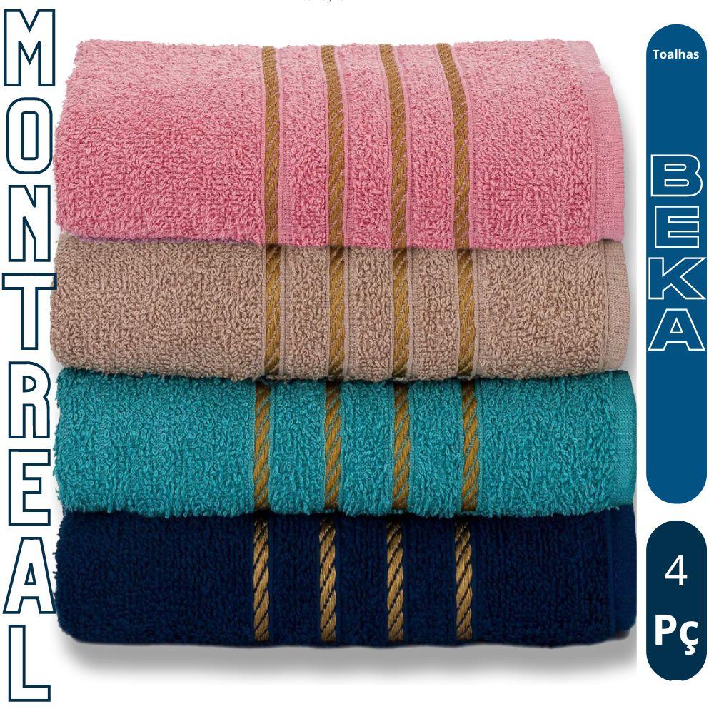 Kit 4 Toalhas Banho Grossas Banhão 70 X 140 Montreal Super Luxo Alta Absorção - Modelo 2
