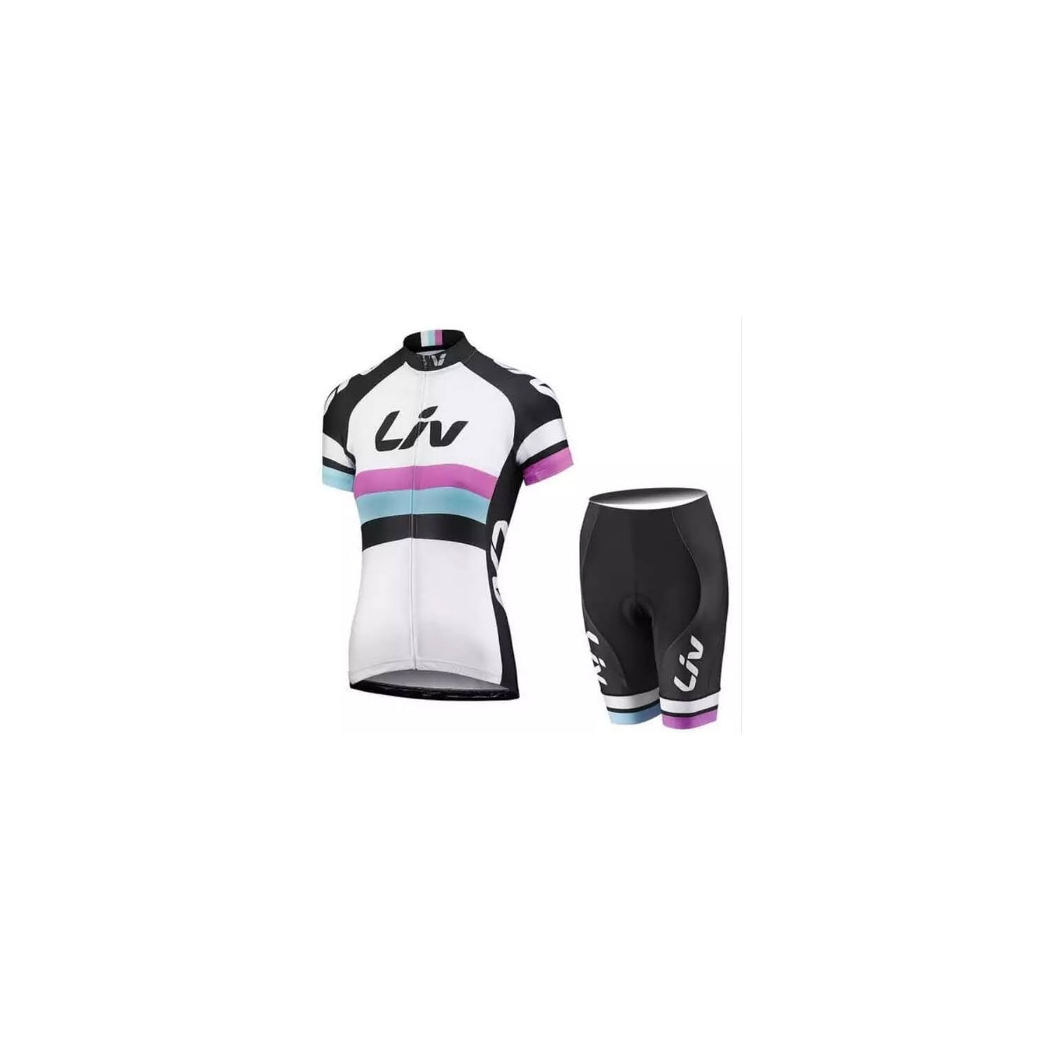 Conjunto De Ciclismo Feminino Da Coleção 2020 Celeste Poliéster