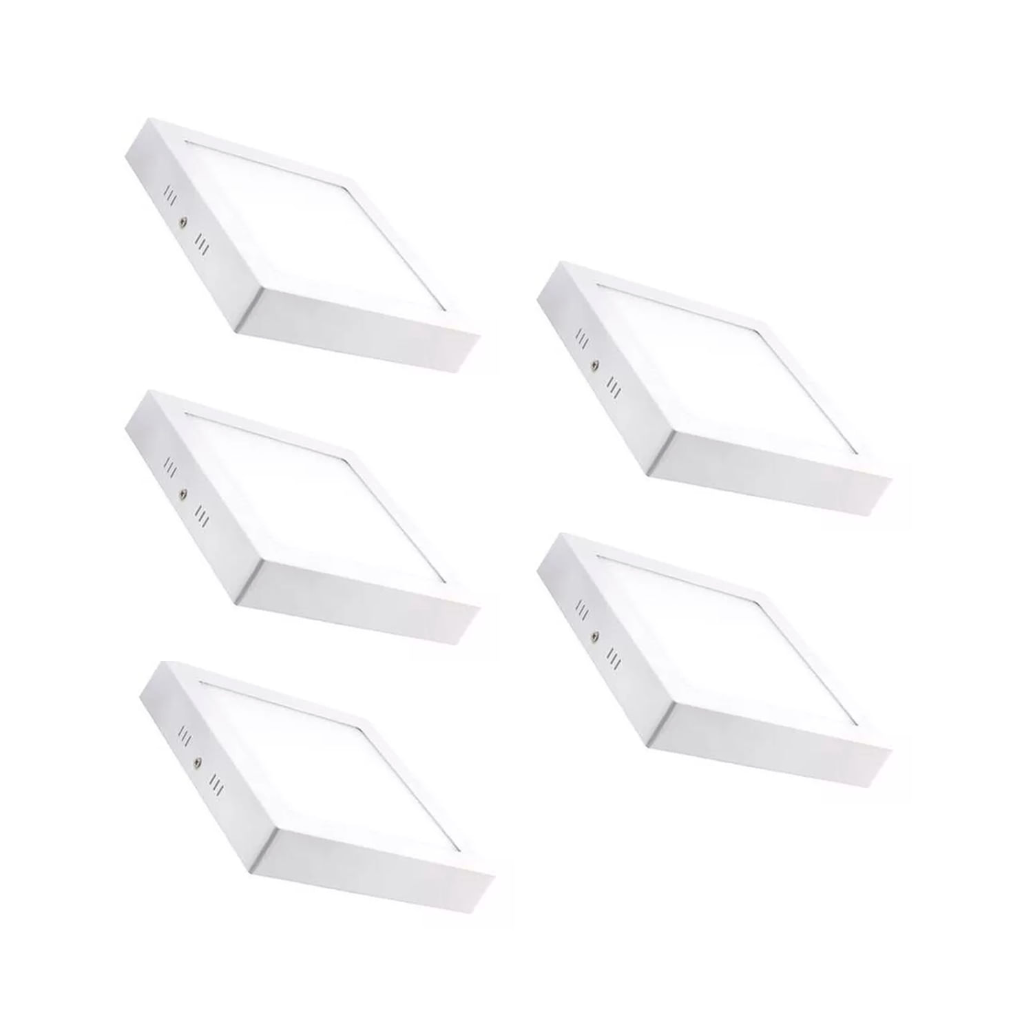 Refletor De Painel Led Montado No Teto De 24 W, Pacote Com 5 - Branco