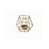 Castiçal Decorativo Dourado Hexagonal De 9 Cm