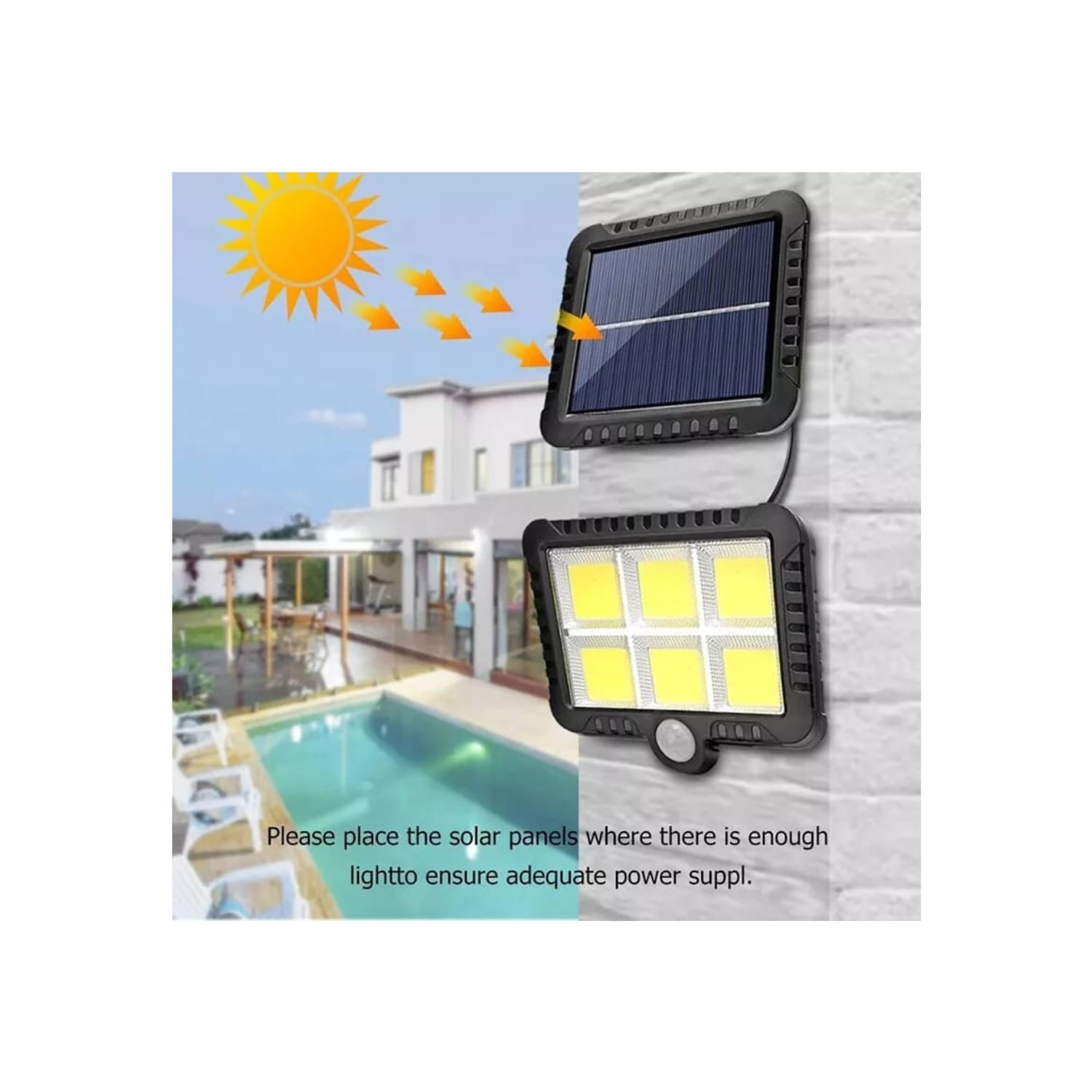 Refletor Solar De Alto Brilho Gl-8cob Led 260lm