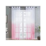 Conjunto De Cortinas Degrade Sheer 140x220cm De Poliéster Rosa Com Anéis