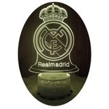 Lâmpada De Ilusão 3d, Emblema Do Real Madrid Spain Com Led De 7 Cores