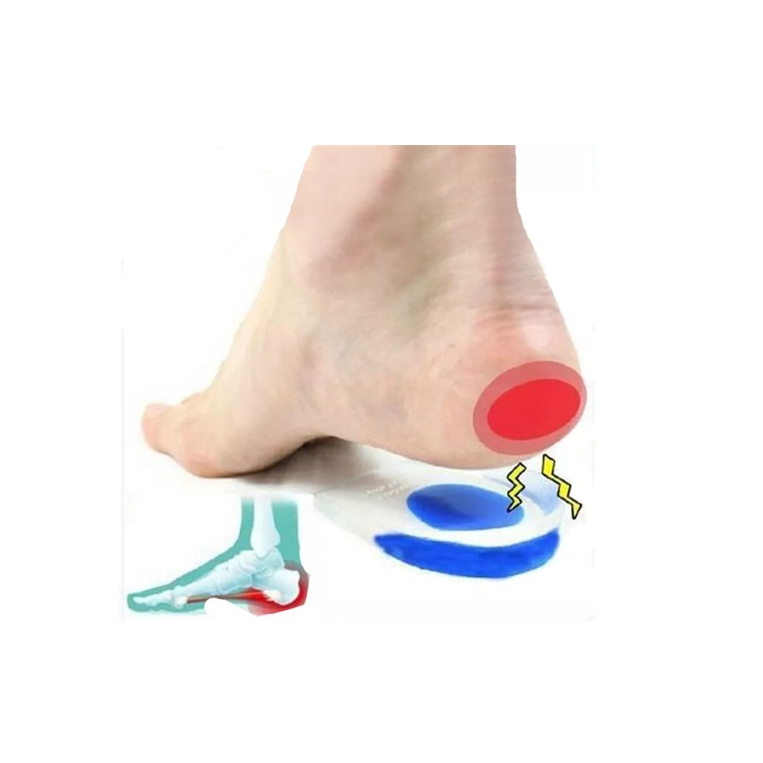 Palmilha De Silicone Heel Spurs Blue Calcaneo