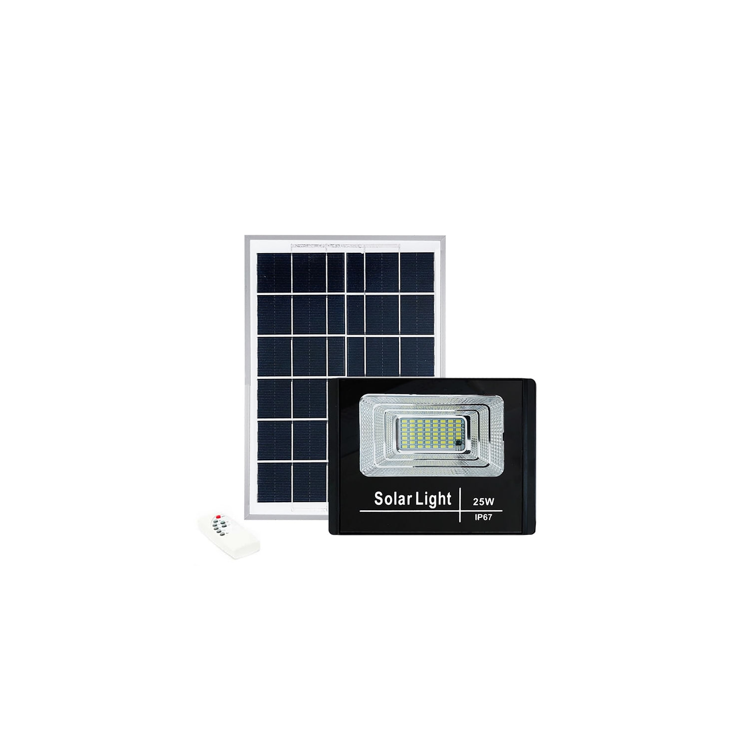 Refletor Solar Led De 25w Com Painel E Controle Remoto