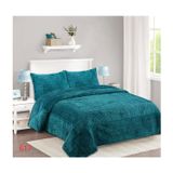 Cobertor Microplush De 2 Lugares Turquesa Com Fronhas 230x250