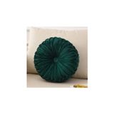 Almofada Redonda Para Decoração De Sala De Estar, Veludo Verde, 35cm
