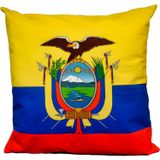 Almofada De Pelúcia Bandeira Do Equador 45x45 Cm Com Recheio