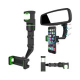 Suporte Para Telefone De Carro, Suporte De Espelho Retrovisor Ajustável Em 360°