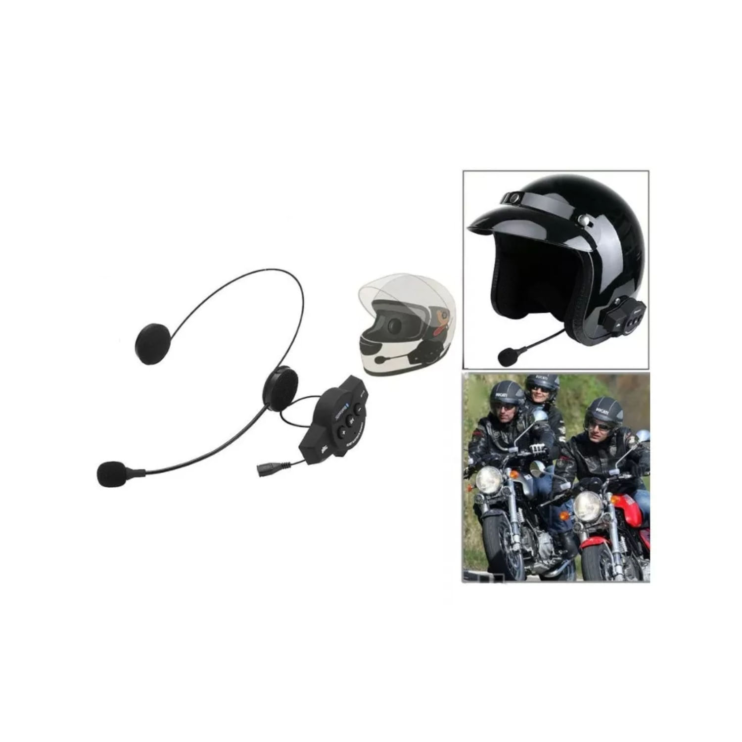 Interfone De Ouvido Bluetooth Para Capacete De Motocicleta