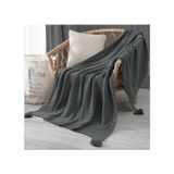 Manta Decorativa Tecida De Fio Acrílico Borlas 120x180cm