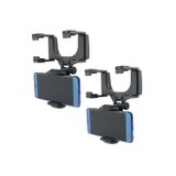 Pacote De Suporte Para Celular De Carro X2 Espelhos Retrovisores Universais