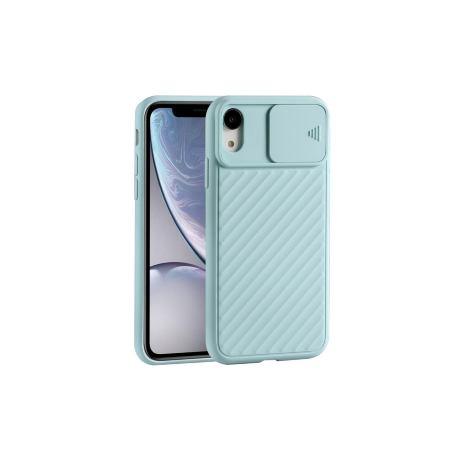 Capa Com Protetor De Câmera Para Iphone Xs Max Azul Claro