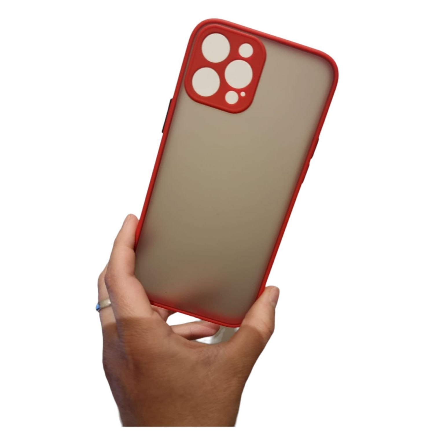 Capa De Silicone Zona Siegna Matte Red Para Iphone 12 Pro Max