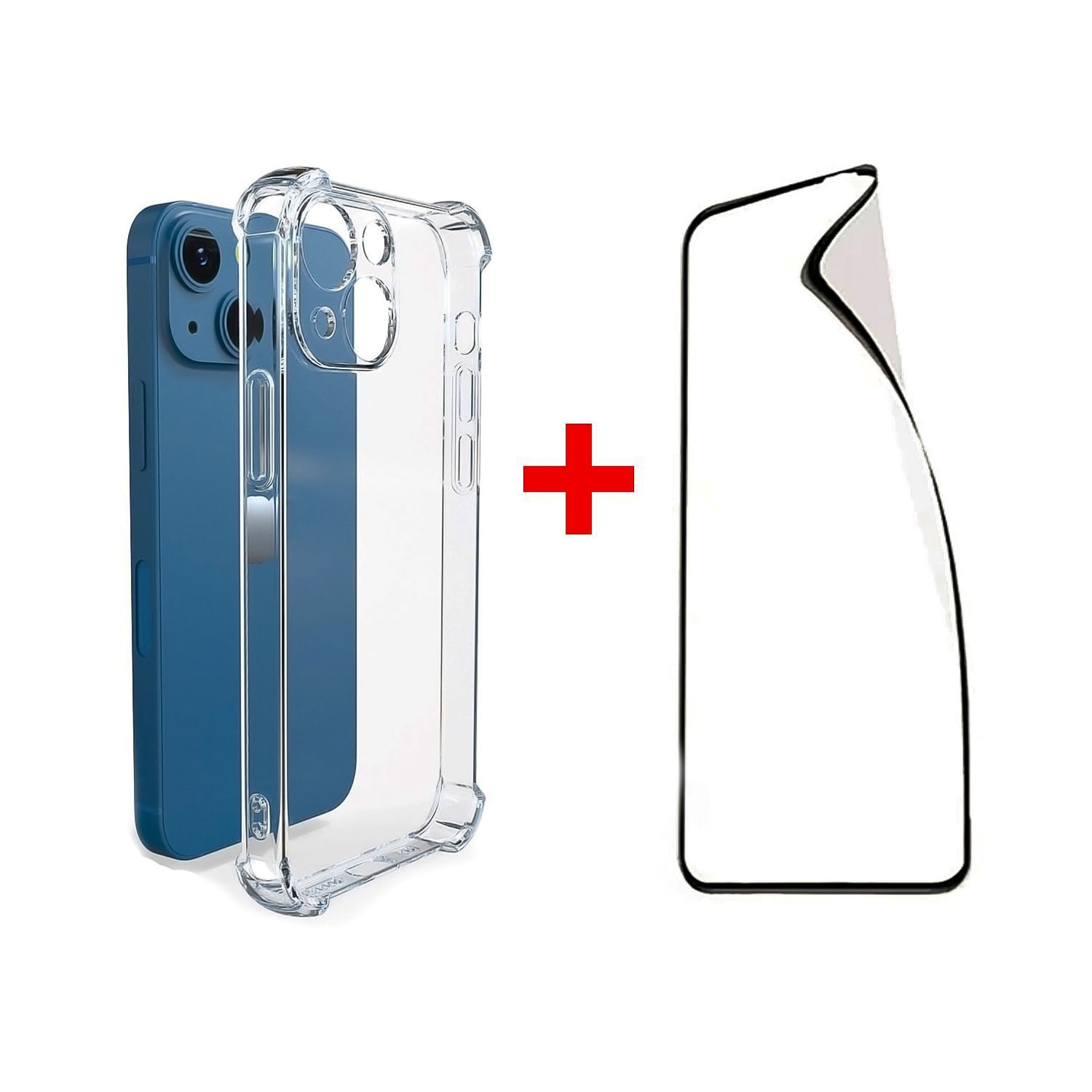 Case + Folha De Hidrogel Para Iphone 14 Transparente Anti-choque