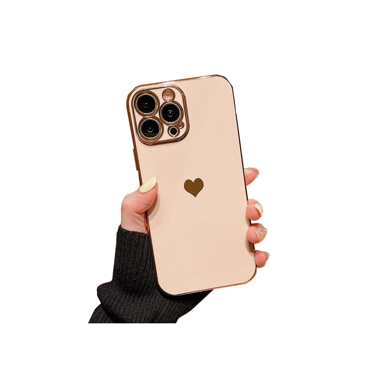 Capa De Telefone Hearts Iphone 14 Pro Rosa Tpu Com Proteção Total