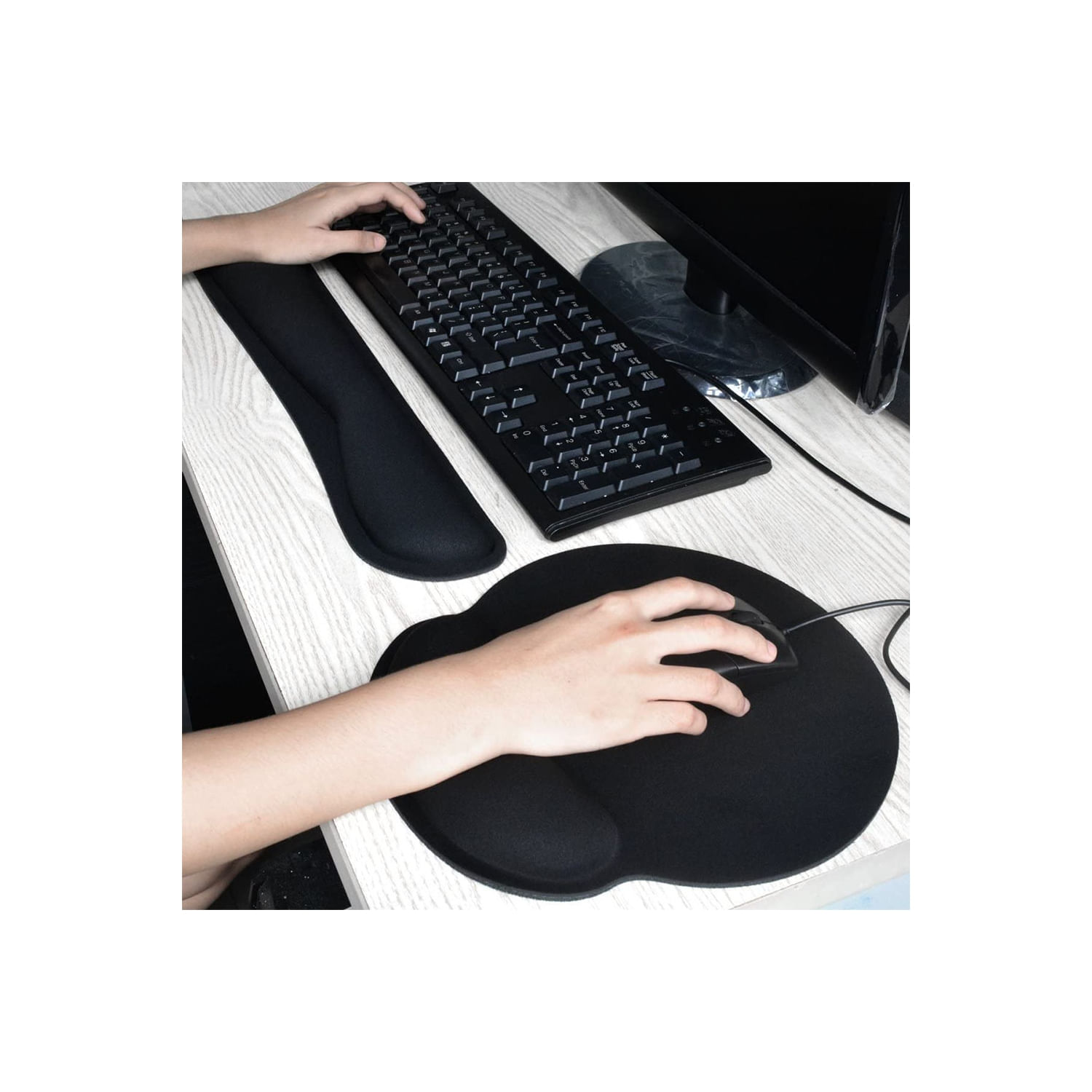 Apoio De Pulso Para Teclado E Mouse Pad Com Suporte De Pulso