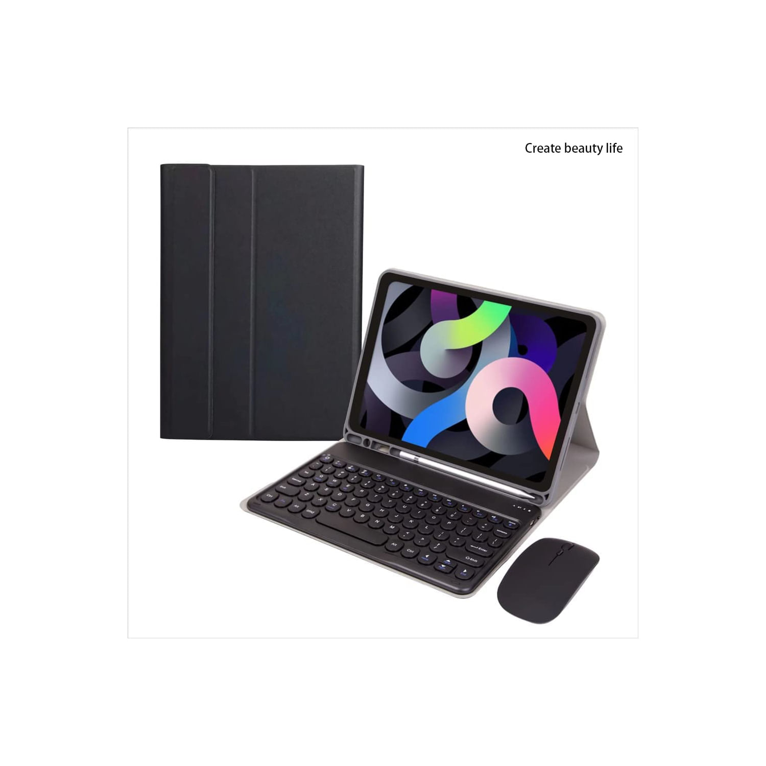 Capa Com Teclado E Mouse Para Ipad De 10,2 Polegadas - Preta