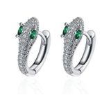 Brincos Em Prata Fina 925 Snake Hoops