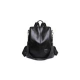 Mochila De Couro Pu Macio Para Mulheres, Preta Escolar, 0,61 Kg