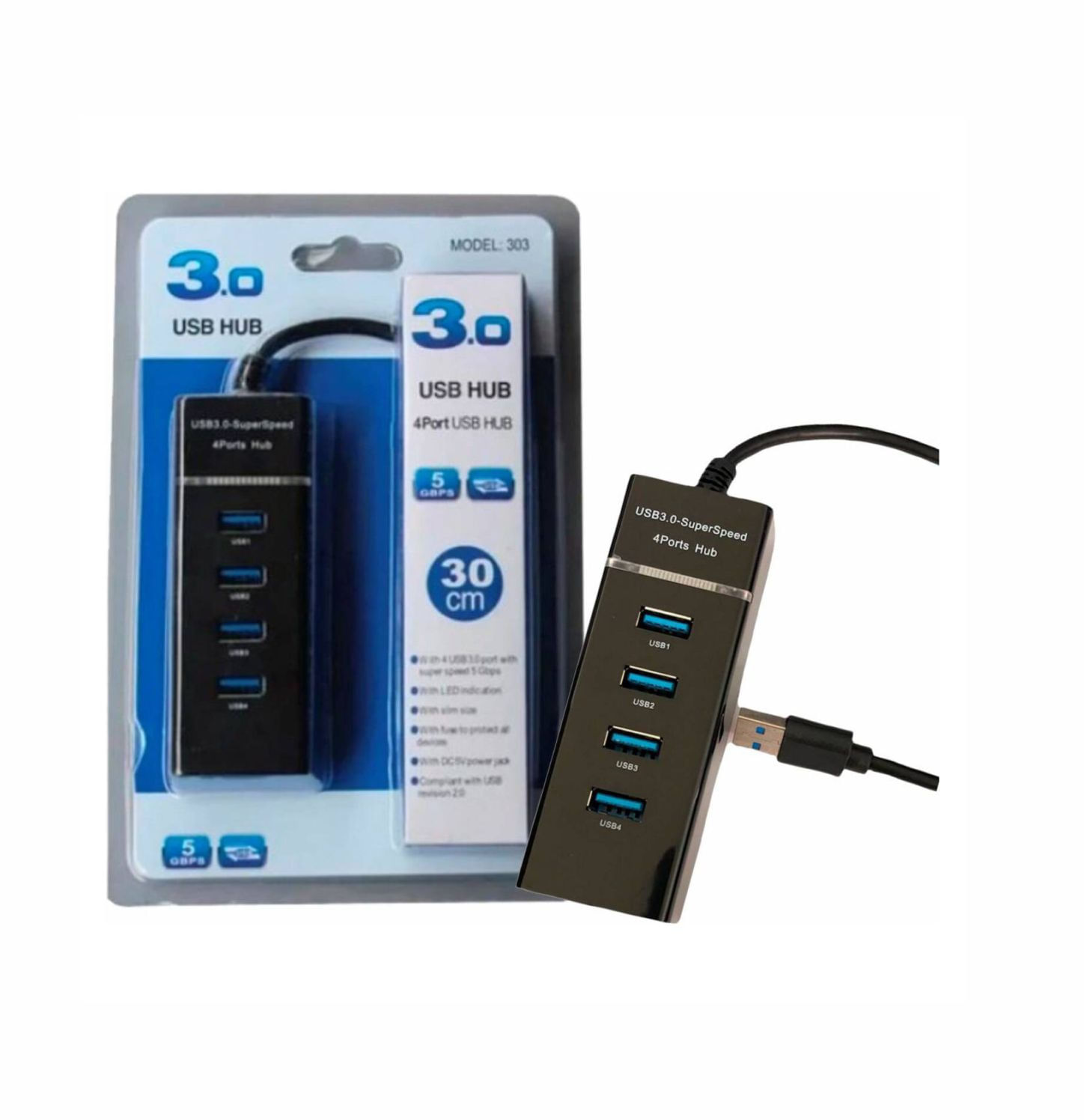 Hub Usb 3.0 De 4 Portas Multi Usb Com Luz Indicadora - Carrefour