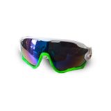 Óculos De Sol Polarized Cycling Mtb Uv400 Lentes Verde-brancas